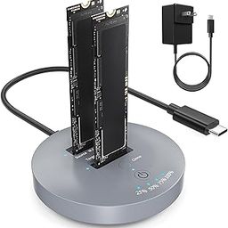 M.2 NVMe SSD Cloner Dock,10Gbps Dual-Bay NVMe to USB Enclosure,Supports Offline Clone,UASP,USB 3.2 Gen 2 SSD Enclosure Adapter,M.2 Docking Station for SSDs Size 2230/2242/2260/2280/22110,Support 2x8TB-image-17