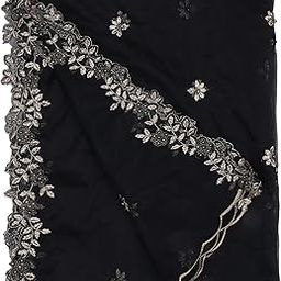 New Organza black Dupatta with beautiful light gold embroidered border which can be coordinated with suits,skirts,lehengas Fabric -Organza Length-2.25 mtr Width 36 inches-22