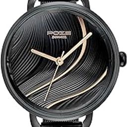 Sonata Poze Quartz Analog Black Dial Mesh Strap Watch for Women-SP80071NM01W-picture-1
