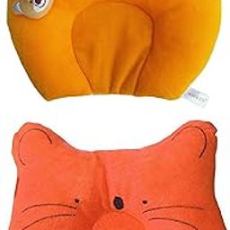 Baby Neck Support and Head Shaping Cat Design & Mustered Seeds/Rai Y&R Combo Pillow (pack of 2, Cotton & Polyester )-image-24