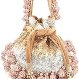 Women Multicolor Suede Embellished Potli-picture-8