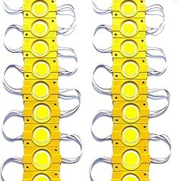 Steko 20 Pieces (YELLOW) DC 12 Volt 2.4 Watt Coin Shape LED Module Light Multipurpose Use For Auto, Bike & Car Decoration-25