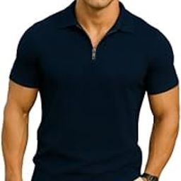 SFCLICK V-Neck with Zip Closure Type T-Shirt || Half Sleeves Casual Regular Wear T-Shirt for Men (Pack of 1)-12