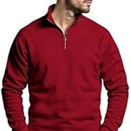 Men's Half Zipper Pullover Lightweight Premium and Stylish Half Zipper Sweatshirt Casual Long Sleeve Shirt-image-62