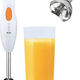 Electric Hand Blender With Blender Jar | 300Watt with Stainless Steel Blades | Powerful Portable Easy Control Grip Stick Mixer | Perfect for Smoothies, Puree Baby Food & Soup | White-11