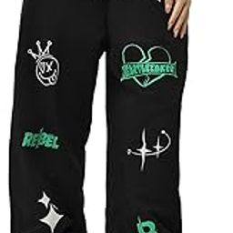 Women's High Rise Original Terry Graphic Print Super Loose Fit Joggers-picture-55
