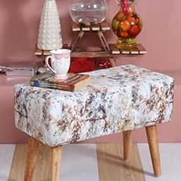 Smartkart Pouffes Bench Sitting Stool for Living Room Patio Kitchen Satti Bench Puffy Wooden Mudda Ottoman Coffee Table Stools Poof Footstool Pouf Makeup Table, Square, 64x33x45 Cm, Yellow Ornage-image-70
