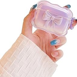 Tiwkka Compatible with Pro GEN-2 (2022) 3D Cute Bow Ties Earphone Cartoon Pouch Case Cover Fashion Headphone Cases for Charging Box with Keyring Wireless Earbud Cases (Purple)-image-58