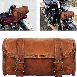 American Blue Leather Handlebar Bag, Brown Saddle Bag, Motorcycle & Bicycle Pouch, 9.75 x 3.75 x 3 Inches, 3 kg Capacity-12