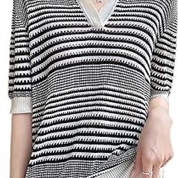 Women's Knitted Hollow Out Self Design Round Neck Half Sleeve Crop Top T-Shirt dn 256-image-1