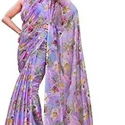 Chiffon Floral Print Saree-image-10