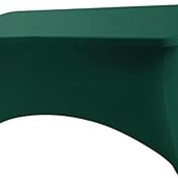 UJEAVETTE Table Cloth for Folding Table Spandex Tablecloth for Vendor Wedding Birthday Green-image-21