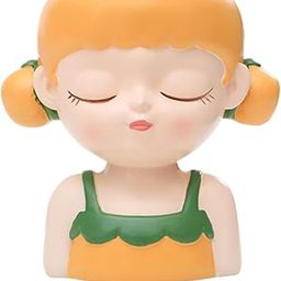 UJEAVETTE Cartoon Girl Planter Desktop Flowerpot for Shop Garden Outdoor Indoor Yellow-image-14