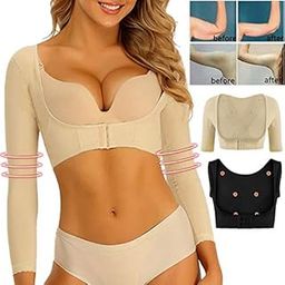 L- Size Upper Arm Shaper Post Surgical Slimmer Compression Sleeves Humpback Posture Corrector Tops Women Shoulder Shapewear Back Support-image-80