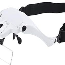 CHENZILIN Head Mounted Magnifier Headband Illumination Loupe 1X 1.5X 2X 2.5X 3.5X for Jewelry Watch Repair with 5 Lens-image-56