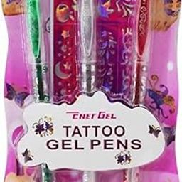 Art Ranger Fancy Non Toxic Tattoo Gel Pen Pack Glitter Pen for Kids, Washable Tattoo Gel Pens,Best For Birthday Return Gift For Kids Pack Of 3 Pens-8