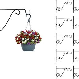 12 Inch Designer Wall Bracket for Hanging Baskets and Bird Feeders & Wind Chimes, Decorative Straight Plant Hanger. Multiuse Hanger (Color : Black, Set of 10 Pcs)-image-97