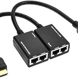 AdzMozi® HDMI Extender by cat5e, Over RJ45 CAT5e CAT6 UTP LAN Ethernet HDMI-Compatible Extender Repeater 1080P 3D 30m-picture-16