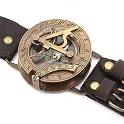 Nautical Sundial Compass Antique Compass Vintage Antique Sundial Compass with Leather Band Retro Watch Compass Best Gift for Nautical Lovers-16