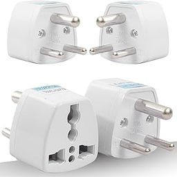 Hi-Plasst India Converter Plug 3Pin (Pack of 4) - World Travel Adapter for USA, UK, Canada, Europe to India - Type D Adaptor Plug Socket for Foreign Devices in India-image-84