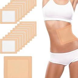 20PCS Castor Oil Pack Wrap, Castor Oil Pack Wrap for Tummy Self-Adhesive Organic Cotton No Wash Skin - Tone Non - Woven Fabric-2