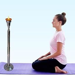 OKO® Premium Steel Yoga Trataka Stand (12 inch to 35 inch) Candle Stand for Opening Third Eye Meditation | Adjustable Heights |-image-28