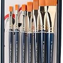 Faber-Castell Paint Brush Set - Flat, Pack of 7 (Navy Blue)-19