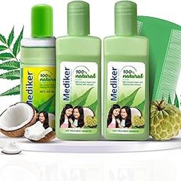Mediker Anti Lice Combo, Anti lice Shampoo 50ml pack of 2 + Anti lice Oil + Lice Comb, 150 ml, Effective painless way of Lice removal, 100% Natural active with Coconut, Safe for kids-12