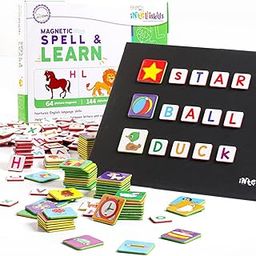 Intelliskills Premium Magnetic Spell & Learn Board for Kids, Learning & Educational Toy, Spelling Guide for Kids, Fun Activity Toy, Brain Games for 4+Years, Birthday Gift for Boys & Girls (208 Pcs)-31