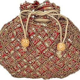 Women's Sequence Potli Bag (Dark Cherry)-44