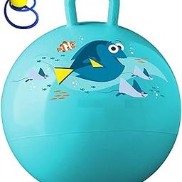 Phawta Hop Bouncing Ball Kangaroo Jumping for Kids Inflatable Sit Hippity Ride On Toy with Handle, Multi Color (Small, 45 Cm, Pump Included), Bowling-4