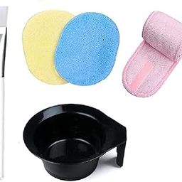 Women Facial Sponges Wipes Brush Headband Combo Facial Mask Applicator Brush with Bowl | Face Pack Makeup Cosmetic Soft Brush | 2 Face Cleaning Sponges | Women's Polycotton Elasticized Adjustable Head Wrap Facial Headband COMBO-image-99