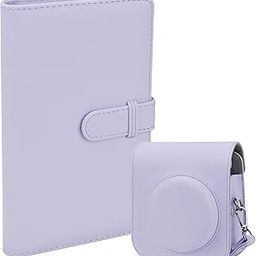 Zenko Protective PU Leather Case Cover for Fujiifilm Inst*ax Mini 12 Instant Camera with Removable Adjustable Strap, 108 Pockets Photo Album for Instax Mini 12 Camera, Garment Bag (Purple)-picture-29