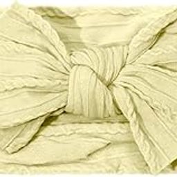 SYGA Baby Headbands Soft Nylon Bow Hairbands Strechable for Newborns, Infants, Toddlers and Kids 0-3 Years (Beige)-image-33