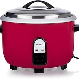 AGARO Regency Electric Rice Cooker, 5 litres, Aluminium Inner Pot, Stainless Steel Lid, 1500W, 4Kgs (approx. 27 cups) raw rice, Keep Warm Function, Measuring Cup, Spatula, Red-13