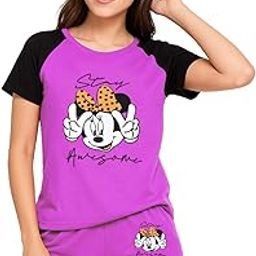 Women's Cotton Half Sleeve T-Shirt & Short Pyjama Set | Printed Top & Shorts Nightsuit Pair for Women | Casual Two-Piece Co-Ords Outfits (Pack of 1)-image-65