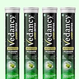 Vedancy's Hepa Fizz Liver Detox Tablets, 250mg Milk Thistle Silymarin, Vitamin B9 & B12, Green Apple Flavour, (Pack of 4)-19
