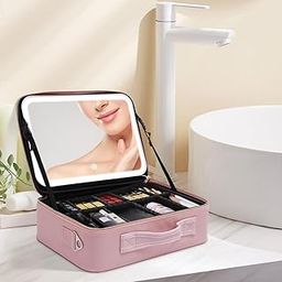 TrAvEl mAkEuP bAg wItH lEd mIrRoR, tRaIn cAsE wItH lIgHt uP mIrRoR, pOrTaBlE mAkEuP aRtIsT oRgAnIzEr bAg wItH aDjUsTaBlE dIvIdErS, mAkEuP bRuSh hOlDeR sToRaGe (MuLtI, lArGe)-image-86