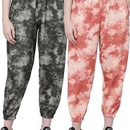 Women's and Girls Printed Joggers Trackpant Night Dress Lounge Wear Printed Pyjama/Pyjami Combo - (Pack of 2)-image-40