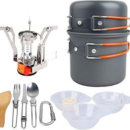 Portable Camg Pot Set Alunum Alloy Pot Foldable Stainless Steel lery Outdoor Picnic(6) -Layfoo-picture-15