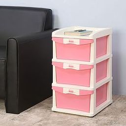 Nilkamal Chests of 3 Drawers CHTR23NT |Multi-Purpose Storage Organizer For Kids, School,And Home| Easy Assembly |Pink And Cream Colour-10