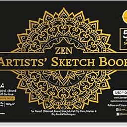 Zen Sangam Artists’ - A4 Spiral Sketchpad Drawing Notebook - 160 GSM - Ultra Smooth Surface - 50 Sheets (100 Pages) - Size (21x29.7cm) - Wiro Sketchbook-picture-11