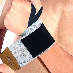 19.ten Unisex Cotton and Rubber Threads Sree Gloves for Gym Workout Weightlifting Competition Reduces Risk of Injuries Sprain 75 mm Wide Wrist Wrap Support (20 Inches Pair, Visa Print)-image-1