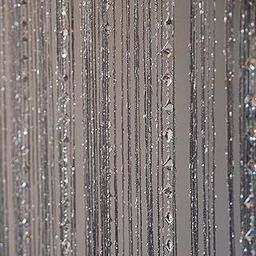 PINDIA Decorative Sparkling Thread Curtain with Silver Kite String Bead Fancy Room Divider - 7FT, Grey-59