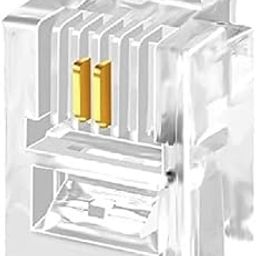 RIVER FOX Telephone 2 Pin RJ11 2C Modular Telephone Connector Crystal Head Network Connector (Cable Cord Crimp) Two-core Cable RJ 11 Plug (Pack of 20)-22