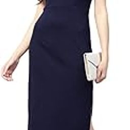 Women's Solid Incut Fitted Midi Dress Sleeveless Bodycon Style for Office or Party Flattering Cut with Stretch Fabric-picture-40