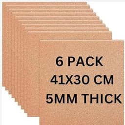 VINTAGER A3 Size Non Self-Adhesive Cork Sheet 5mm Thickness | A3 Size | 30 x 21 CM Used as Protective Sheet for Furniture and Wall Decoration (Pack of 6)-picture-6