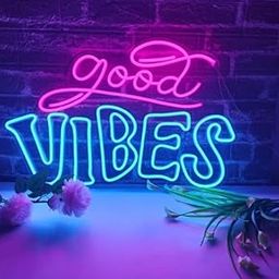 Wall Mitra Good Vibes Neon Sign for Wall Decor, Good Vibes Neon Lights Sign, Heart and Good Vibes LED Signs for Bedroom Wall, Neon Lights Sign for Room Wall Decor(12x18) Pink+Blue-image-21