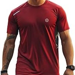 CHKOKKO Men's Solid Raglan Sports Gym T-Shirt-20