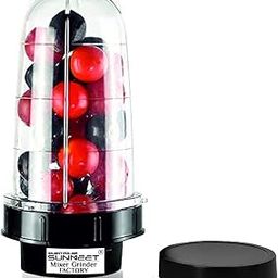 SilentPowerSunmeet Big Bullet Jar for Mixer Grinder Large Set of 1 (530 ML) ABS Transparent Plastic Mixer Juicer Jar, Black- NMGF13-14